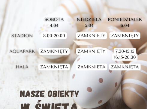 Zapraszamy: na stadion w przedświąteczną sobotę, na basen w świąteczny poniedziałek